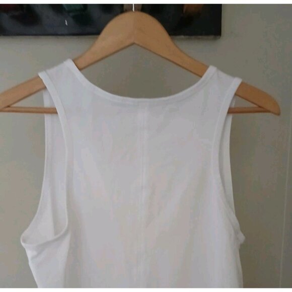 Athleta Essentials Tank Top Size Large White Scoop Neck Gym Cotton - Picture 8 of 8